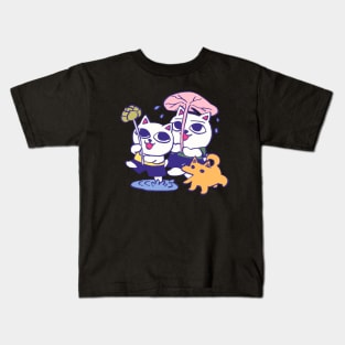 I draw some pastel nekojiru playing in the rain / cat soup manga 05 Kids T-Shirt